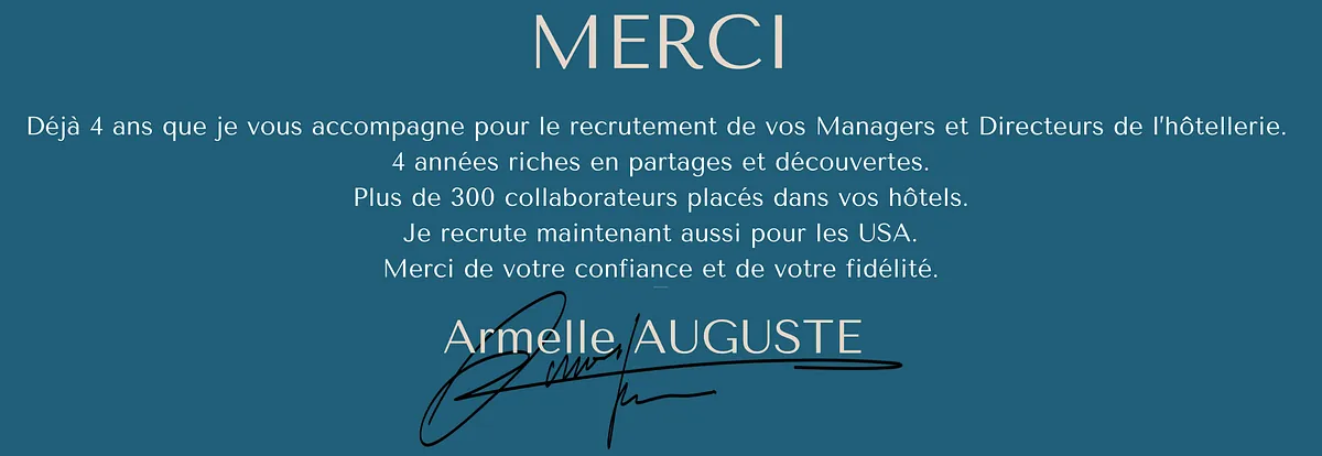 Armelle Auguste Recrutement hôtellerie